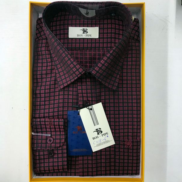 Men's Slim Fit Long Sleeve Shirt Korean Style Square Neck Wrinkle Free Solid Color Business Casual Loose Fit Plus Size_viptrois.com