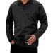 Men's Casual Long Sleeve Polo Shirt With Jacquard Pattern - Breathable & Stylish - Slim Fit, Comfortable For Work & Outdoor Activities_viptrois.com