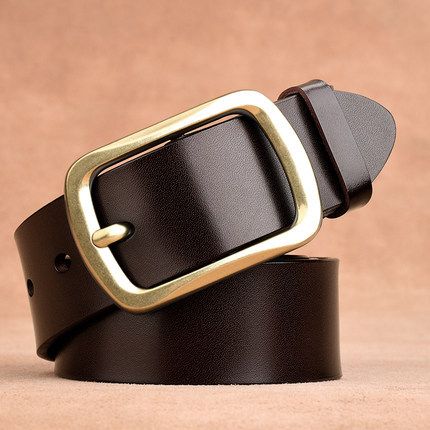 Men's Belts Men's Leather Belt All Match Classic Genuine Trendy Business Casual Denim Wear Fashion Men's Belt_viptrois.com
