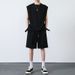 Summer Fitness Sports Large Shoulder Vest Set For Men Loose Sleeveless Two-Piece New Men's Clothing_viptrois.com