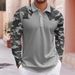 Pulse Cross-Border New European And American Men's 3D Digital Printing Lapel Button Long Sleeve Casual Camouflage Polo Shirt_viptrois.com
