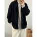 Japanese-Inspired Waffle Knit Cardigan – Oversized Unisex V-Neck Button-Up Sweater_viptrois.com