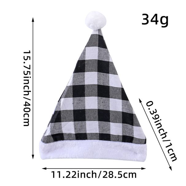 Christmas items Decorative props Festive dress hat gingham Christmas hat_viptrois.com