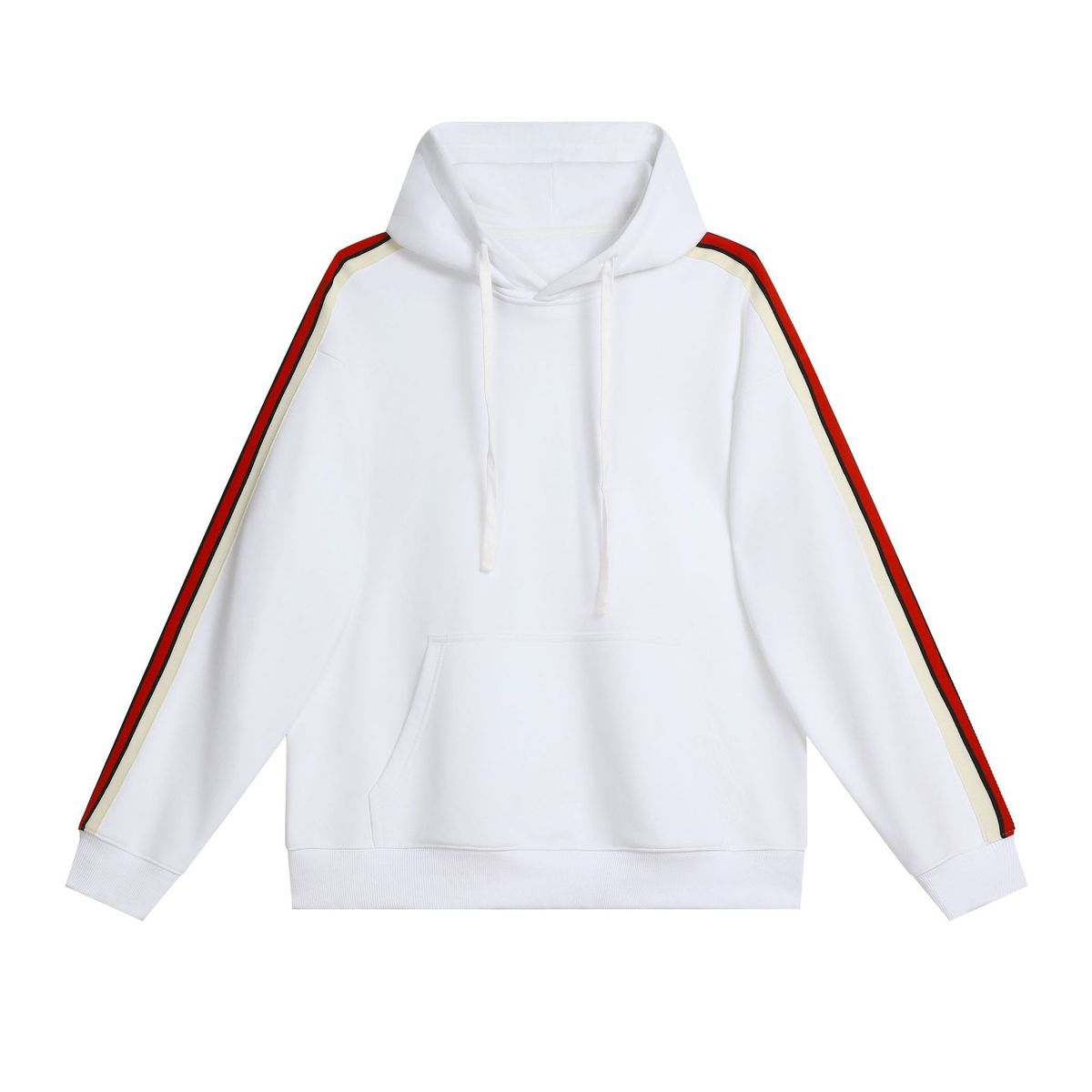 Men's Clothing Striped Drop Shoulder Heavyweight Fleece Striped Drop Shoulder Hoodie - Retro Loose Fit Pullover Sweatshirt For Spring & Autumn_viptrois.com