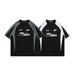 Men's Clothing Retro Raglan Short Sleeved T Shirt Fashion Street Stitching Contrast Color Loose Short T Men And Women Couple Style Half Sleeved Top_viptrois.com