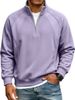 K New Men's Jacket With Half Zipper Stand Up Collar Sweatshirt, Men's T-shirt, Long Sleeved Solid Color Splicing, Loose And Plush_viptrois.com