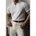 Men's Clothing Zipper Striped Knitted Short Sleeved Polo Shirt For Men, Slim Fit Top, High End Commuting Wear, T Shirt Bottoming_viptrois.com