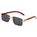 Men's Sunglasses New Fashion Frameless Sunglasses For Men With Personalized Leopard Wood Grain Temples Square Frame Sunglasses For Women_viptrois.com