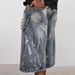 Lightning Pattern Floral Denim Cropped Shorts 14oz Over The Knee Casual Mid Length Pants Wide Leg Shorts Men's Trend_viptrois.com