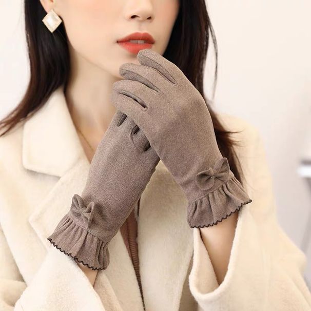 Ladies' Gloves, Spring Autumn Thin Fabric, German Velvet, Winter Cycling, Electric Bike Riding, Windproof, Cold Proof,_viptrois.com