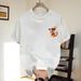 Trendy Nezha Printing Crew Neck Pure Cotton Short Sleeve 2025 New Summer Large Size T-shirt Versatile Loose Casual Top_viptrois.com