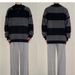 Collar Striped Knitted Sweater Versatile For Spring And Autumn, Loose Sweater_viptrois.com