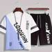 Men's Quick-Dry Summer Sportswear Set Short Sleeve T-Shirt & Shorts Athletic Outfit Teen Boy Gym Running Casual Wear_viptrois.com