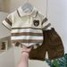 Boys Summer Polo Shirt Suit 2024 New Style Children's Short Sleeved Clothes Baby Internet Celebrity Fashionable Two Piece Suit_viptrois.com
