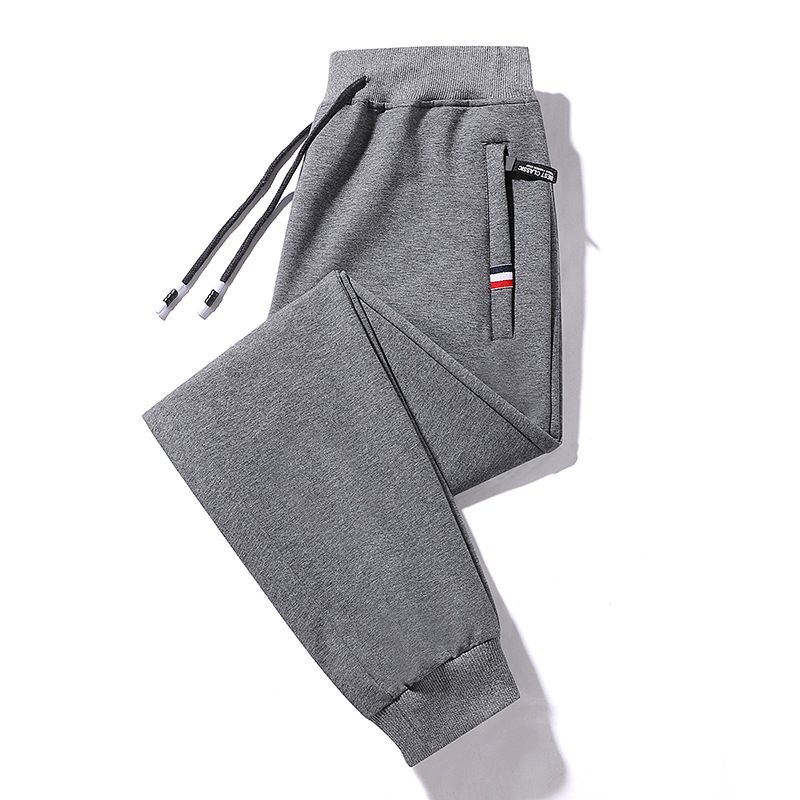 Men's Plus Size Velvet Sweatpants - Loose Fit Straight Leg Casual Pants, High Elastic Comfort, 4 Colors (Black, Gray, Blue, Light Gray)_viptrois.com
