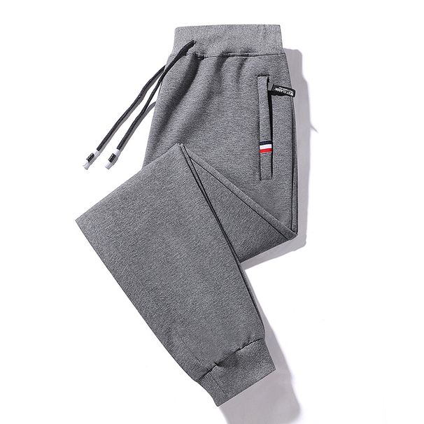 Men's Plus Size Velvet Sweatpants - Loose Fit Straight Leg Casual Pants, High Elastic Comfort, 4 Colors (Black, Gray, Blue, Light Gray)_viptrois.com