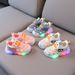 Summer Single Net Children's Toddler Shoes LED Flashing Light 1 3 Years Old Baby Sports Shoes Soft Sole Non Slip Girls Casual_viptrois.com