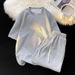 Men's Breathable Textured Fabric Waffle Knit Short Sleeve T-Shirt And Shorts Set for Casual Work And Summer Activities_viptrois.com