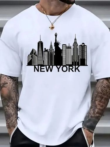T-shirtt-shirtnew York Cityscape Printed Men's Cotton - Ca_viptrois.com