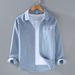 Cotton Long Sleeved Solid Color Shirt For Men, Simple Workwear, Versatile, Loose Quality Shirt Jacket For Men_viptrois.com