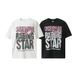 New 285G Pure Cotton American Style Printed Hip-Hop High Street Loose T-Shirt_viptrois.com