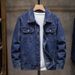 New Casual Youth Trendy Brand Versatile Spring Workwear, High-End Loose Denim Jacket, Men's_viptrois.com
