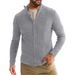 Men's Slim-Fit Knit Cardigan – Modern Quarter-Zip Pullover (S-XXXL, White/Black/Navy/Charcoal/Khaki)_viptrois.com