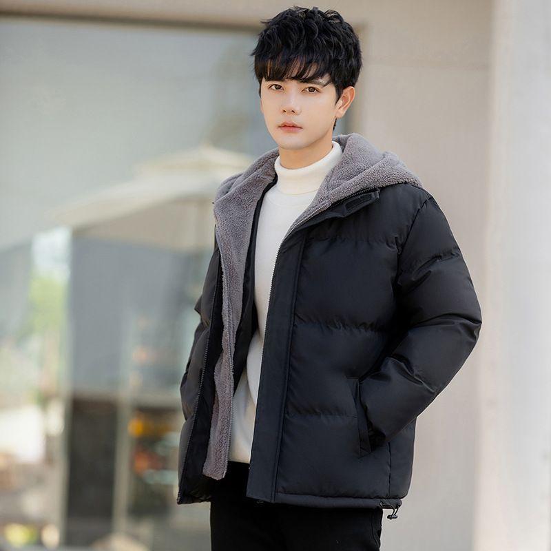 Large Size Fake Two Cotton Clothes Men's Loose Casual Thickened Fleece_viptrois.com