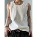 American Basic Solid Color Slim Fit Versatile Vest For Men Summer Simple Style Loose Ribbed Youth Fitness Sports Base_viptrois.com