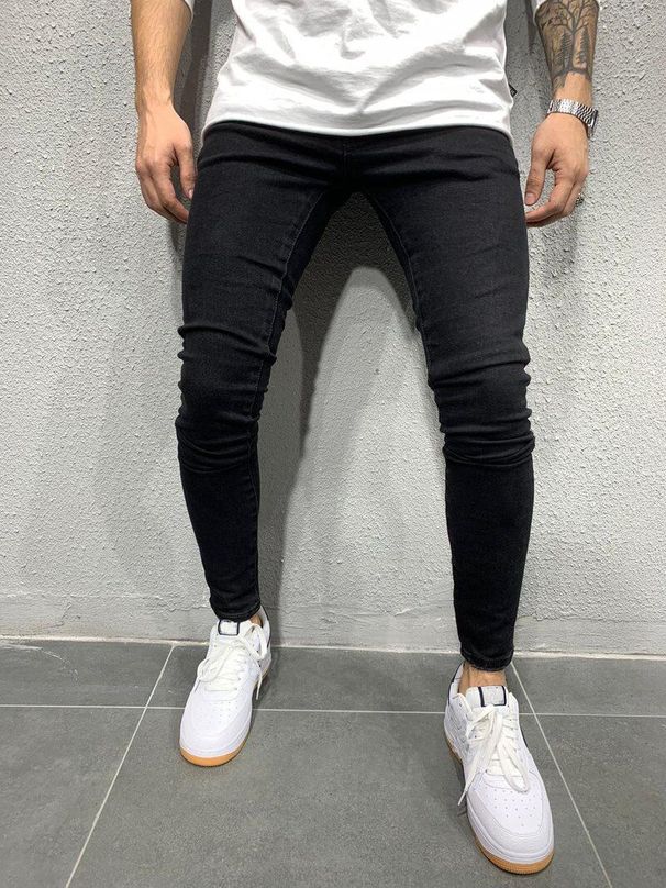 Men's Clothing High Quality Elastic Skinny Jeans Classic Four Colors Pants_viptrois.com