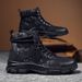European Warm Series Xuanpin Camouflage Four Seasons Men's Trendy Casual Work Shoes Mid-top Martin Desert Combat Boots_viptrois.com