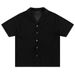Men's Clothing Men's Trendy High Street Solid Color Jacquard Vertical Stripes Casual Shirt Summer Cuban Collar Top_viptrois.com