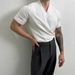 Men's Summer American Cool V Neck Knitted Short Sleeved Ice Silk Short Sleeved Thin T Shirt Retro Bottoming Business Breathable Spring And Summer_viptrois.com