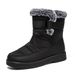Warm women's snow boots Velcro waterproof women's boots casual women's shoes_viptrois.com