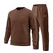Spring Autumn Men's Textured Suit Plus Size Embossed Letter Crew Neck Sweatshirt And Pants Set_viptrois.com