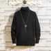 Men's High Neck Knit Sweater – Warm Winter Pullover With Slim Fit (Black/White/Grey/Army Green/Brown, M-3XL)_viptrois.com