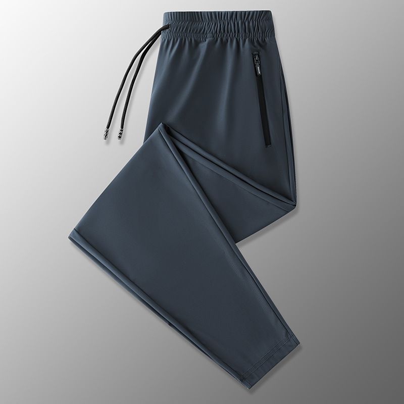Men's Clothing Ice Silk Casual Loose Large Size Quick Drying Elastic Breathable Pants Straight Leg Closed Live Broadcast Supply_viptrois.com
