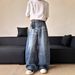 Men's Clothing Street Washed Cat Whisker Wide Leg Scimitar Jeans For Men And Women, Handsome And Slim, Couple T Shirt, Sickle Pants Trend_viptrois.com