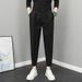 Men's Summer Thin Ice Silk Cropped Jogger Pants Casual Versatile Trendy Brand Velcro Harem Pants_viptrois.com