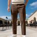 Men's Clothing Slim Fit Men's Casual Tapered Pants - Lightweight Polyester, Comfortable & Stylish (Khaki, Navy, Black, Army Green, Light Blue, Brown)_viptrois.com
