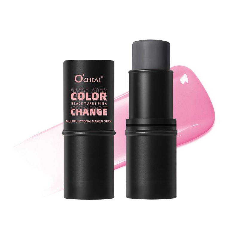 OCHEAL Multifunctional Temperature Blush Stick Rouge Balm Lip Cheek Lip Gloss 3-in-1 Brightening And Grooming Stick_viptrois.com