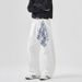 American Deconstruction Apricot Square Scarf Scimitar Pants Men And Women 2026 Autumn New Casual Pants Loose Splicing Wide-leg Trousers_viptrois.com