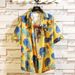 Men's Clothing Retro Thin Short Sleeved Shirt Loose Style Shirt Coconut Tree Print Shirt_viptrois.com