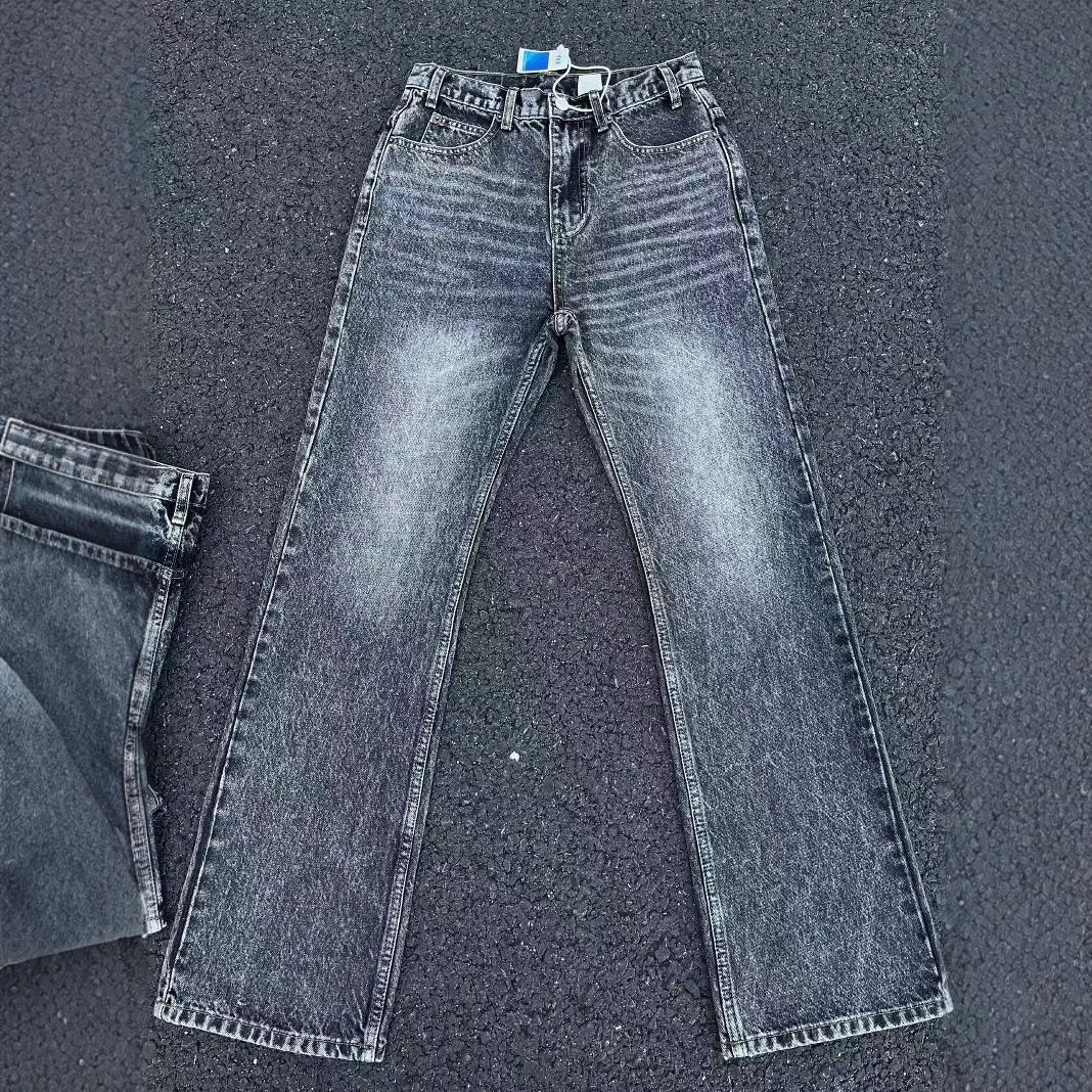 Men's Clothing Marble Washed Flared Jeans Clean Fit Style Retro Trousers Trend_viptrois.com