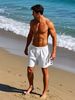 Men's Clothing New Men's Linen Breathable Beach Shorts Sports Casual Loose Five Point Shorts Men_viptrois.com