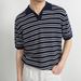 Men's Clothing Summer V Neck Ice Silk Striped Polo Shirt Short Sleeved Versatile Simple Fashion Lapel T Shirt_viptrois.com