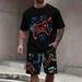Men's Gamer Graphic T-Shirt And Shorts 2-Piece Set Casual Summer Outfit Polyester Comfort Versatile Summer Wear_viptrois.com