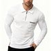 Men's Clothing Stand Collar Base Layer Golf Shirt Long Sleeve Casual Top - Breathable & Comfortable Polyester Blend For Sports & Daily Wear_viptrois.com