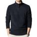 Autumn Winter Men's New Base Shirt Solid Color Double-Sided Half High Sweatshirt Fleece Warm Stand Collar Top_viptrois.com