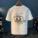 White Printed T-shirt For Men In Summer, Thin Version, 100% Combed Pure Cotton Short_viptrois.com